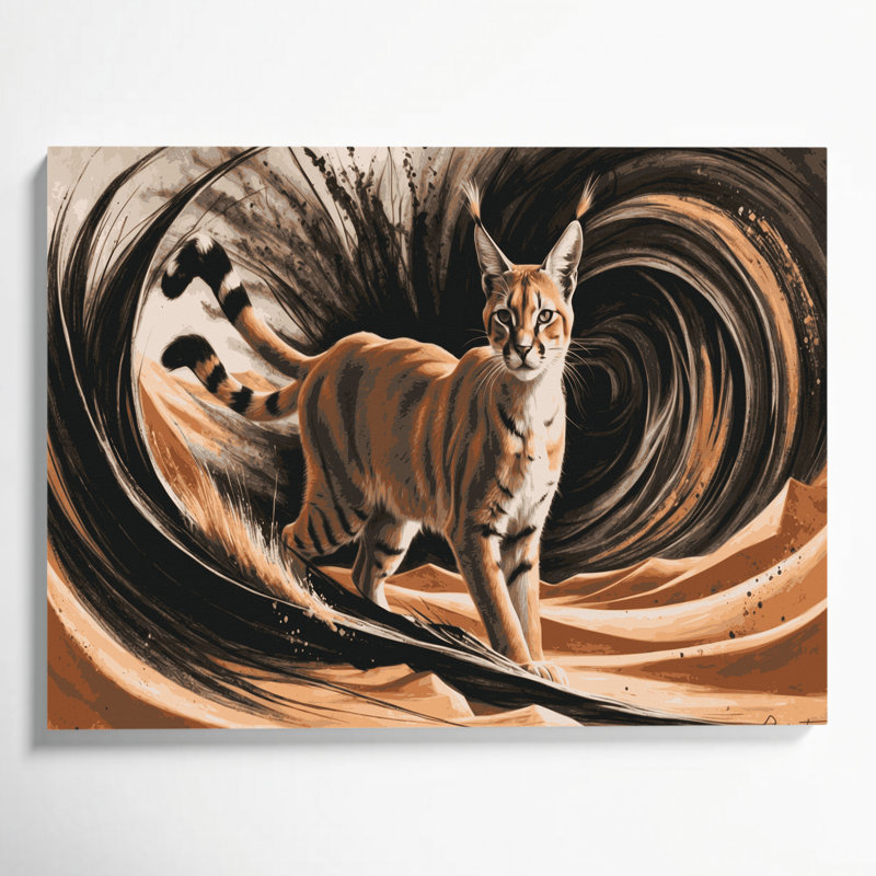 Faune, art mural sur toile brun caracal, H 11 po x l 14 po