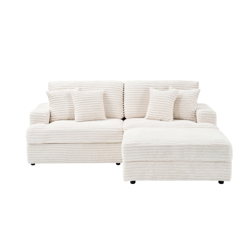 Magnifique canapé de 41,34 pouces, Blanc
