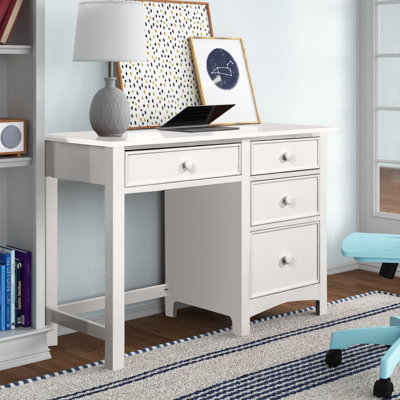 Amiya 48"W Solid Wood 4-Drawer Writing Desk