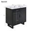 Ensemble de meuble-lavabo 30 po avec lavabo, armoire combinée, armoire de rangement pour salle de bain, structure en bois massif-408857596