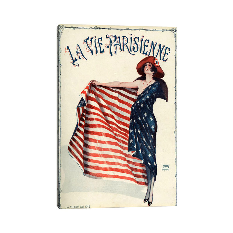1918 La Vie Parisienne Magazine Cover by Georges Leonnec - Wrapped Canvas Gallery-Wrapped Canvas Giclée