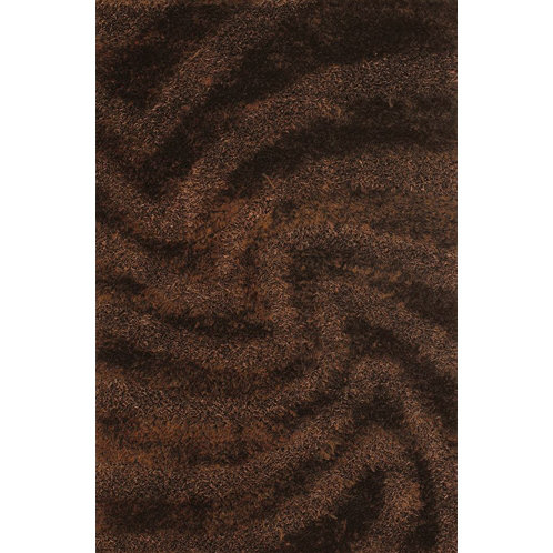 Fola Abstract Area Rug in Brown, Rectangle 2' x 3'