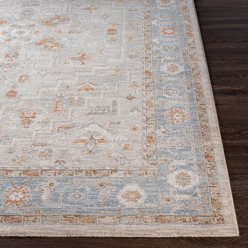 Tapis oriental beige / bleu / ivoire Finnlagh, Rectangle 2 pi x 3 pi