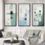«Beige, sarcelle, suprématisme, harmonies spatiales», 3 pièces sur toile-2069223791-2069223790