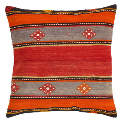 Appliqued Wool Throw Pillow