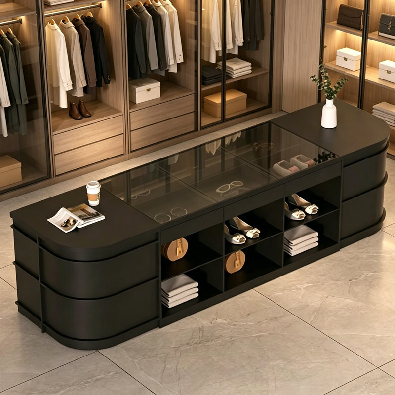 Vitrines modernes et simples en bois noir