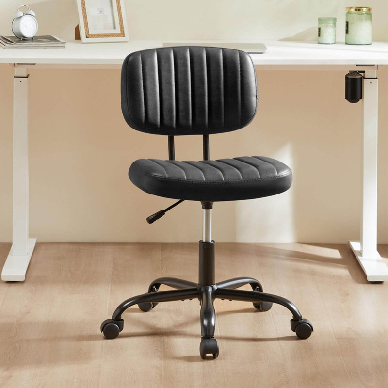 Chaise de bureau pivotante à hauteur ajustable pour ordinateur, Noir