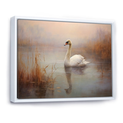 Cygne dans la brume III - cygnes, impressions sur toile