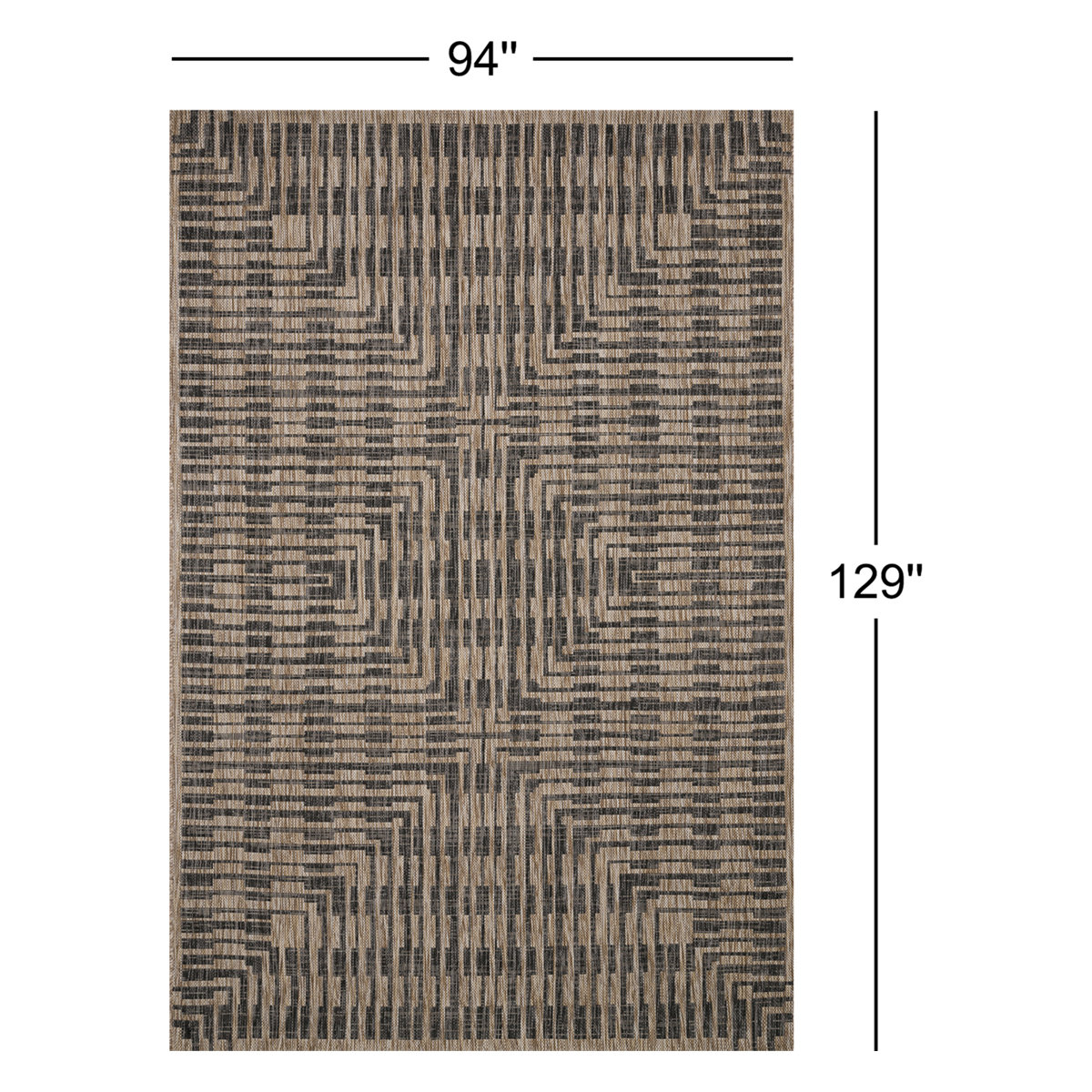 Joss & Main Tiza Geometric Brown/Black Indoor / Outdoor Area Rug ...
