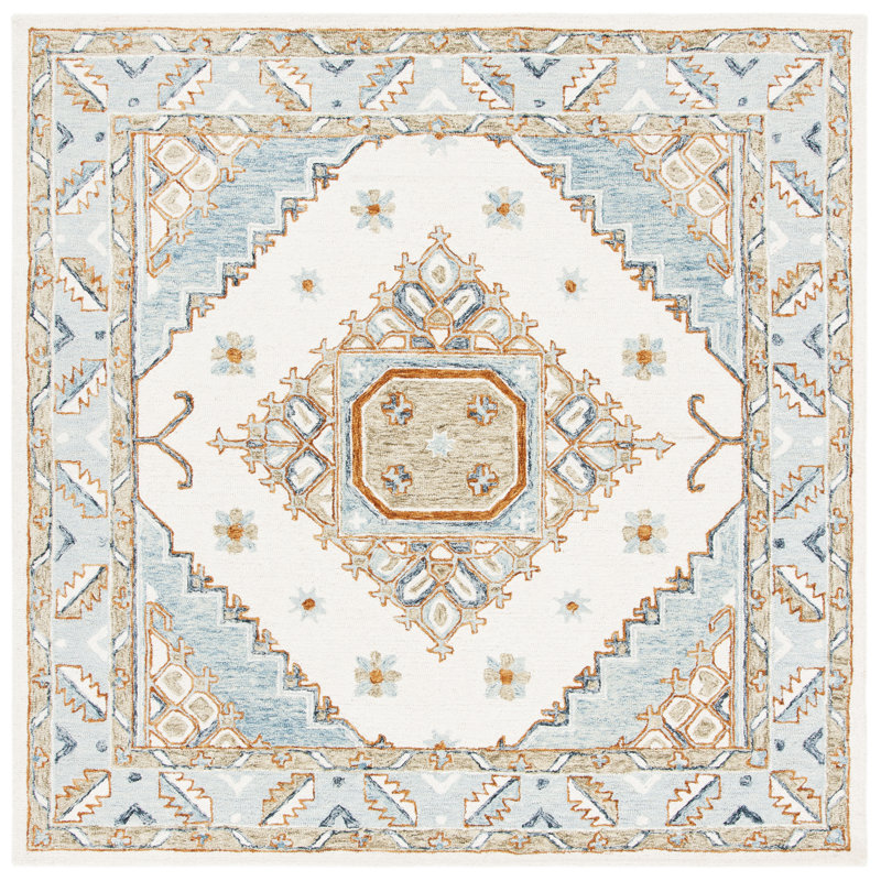 Donney Hand Tufted Wool Southwestern Rug, Square 7'