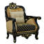 3 Pieces Bellagio Iii Sofa Set Black/gold Fabric