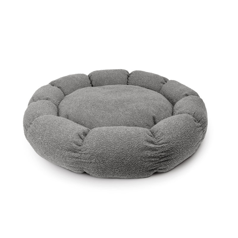 Lit rond avec coussin de siège amovible, Gris, H 5 po x l 45 po x P 45 po