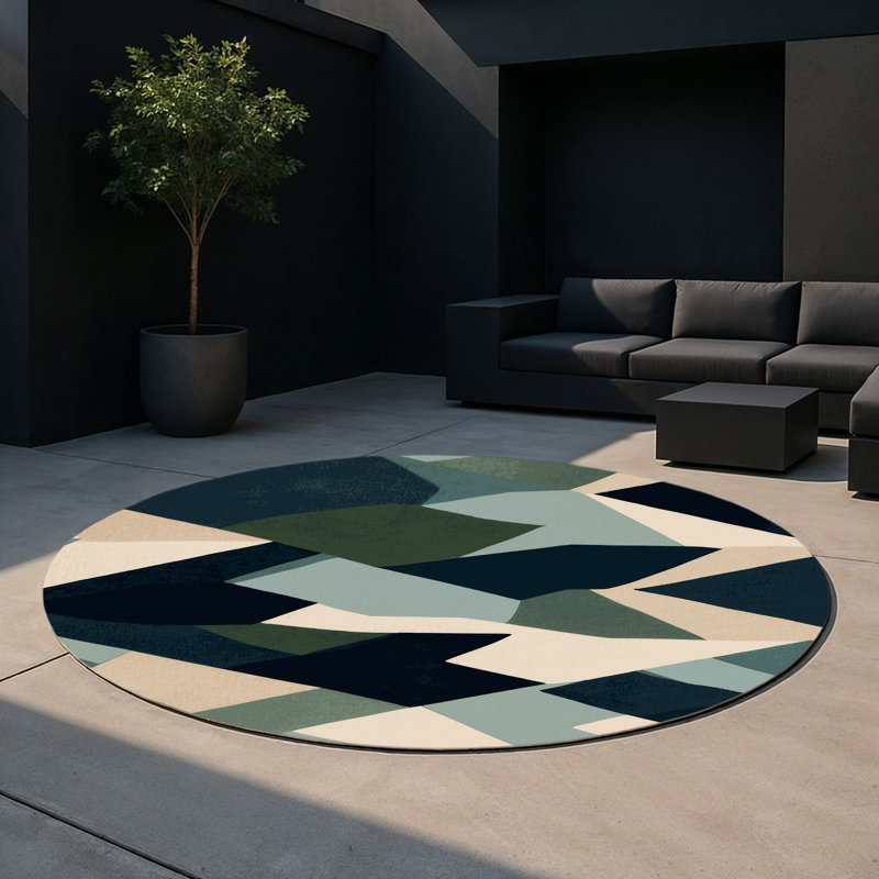 Twilight Valley Indoor And Outdoor Area Rug, Round 5'