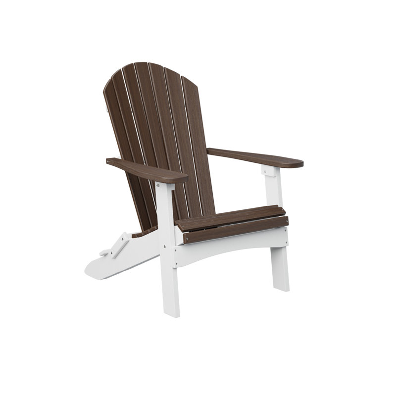 Berlin Gardens Comfo Back Regular Top With White Base Adirondack Chair, Brazilian Walnut