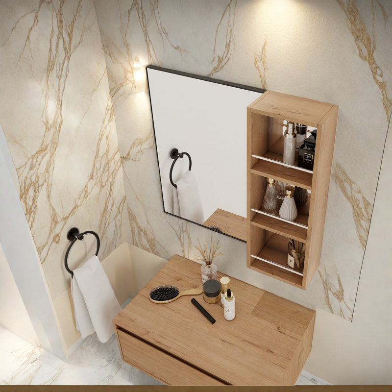 Armoires à pharmacie peu encombrantes avec rangement, salle de bain moderne en bois contreplaqué