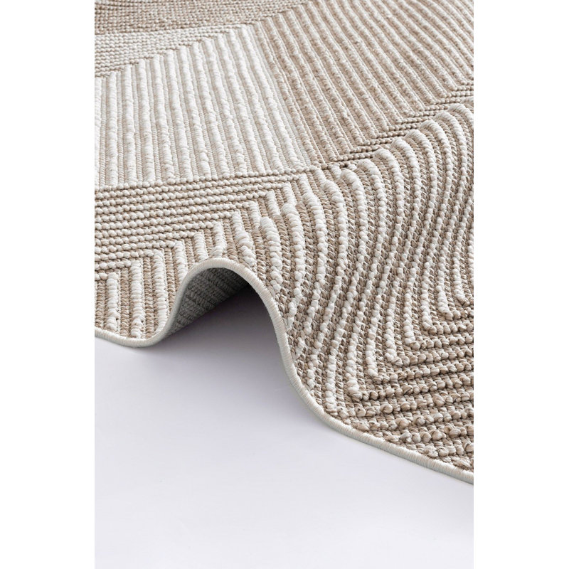 Stylish Area Rug (2.6 x 4.9 ft), Cream & Beige, 100% Polypropylene | Machine Woven, Digital Printing, Woven Underside | Perfect for Living Room, Bedroom & Office Décor, Easy to Clean with Vacuum