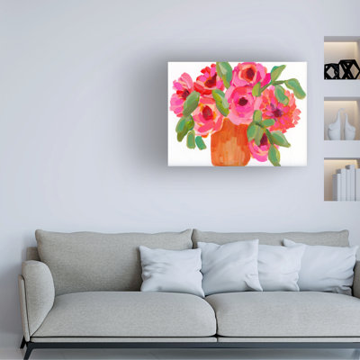 Art mural sur toile tendue - «Big Brush Strokes Bouquet» de Suzanne Allard pour décoration de salon, de chambre à coucher ou de bureau - 18 x 24