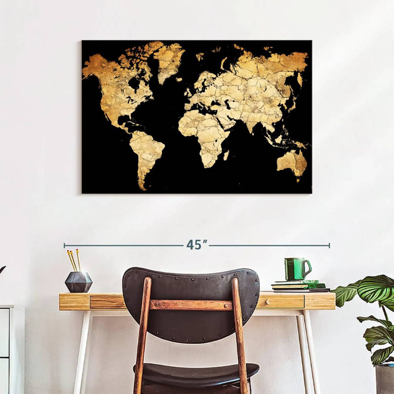 Soil World Map Canvas Print, H 26 po x l 39 po x P 1,25 po