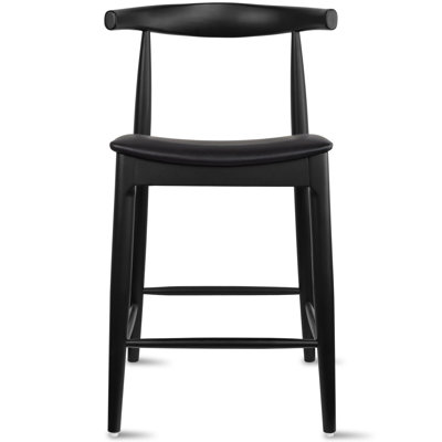 Borisav Counter Height Stool – Farmhouse Open Back with Padded Cushion, Wood Kitchen Chair (Set of 2)
