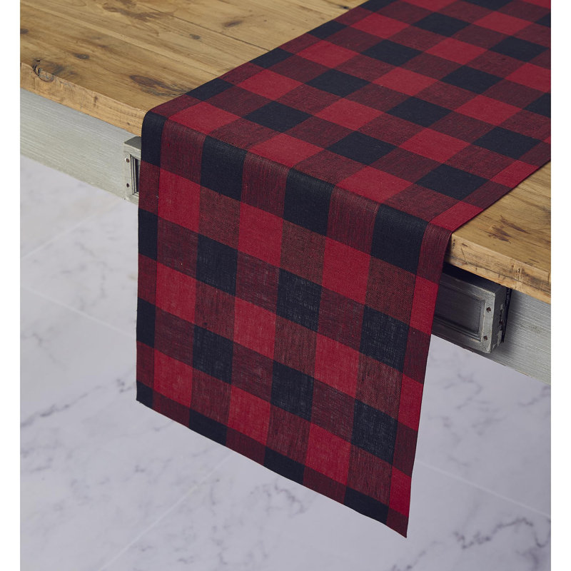 Contempo - 100% Pure Linen Table Runner, 36" x 14", Navy/White
