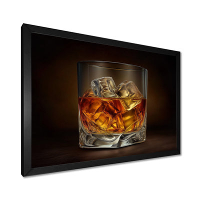 «Glass Of Whiskey», impression sur toile jaune