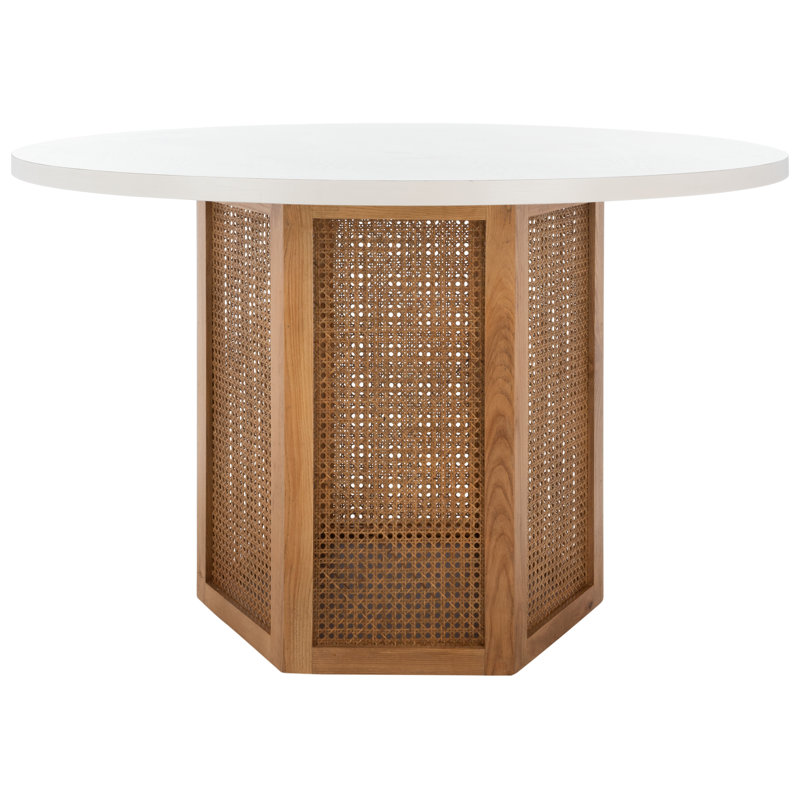 Table de salle à manger Pacetti, Blanc, Naturel