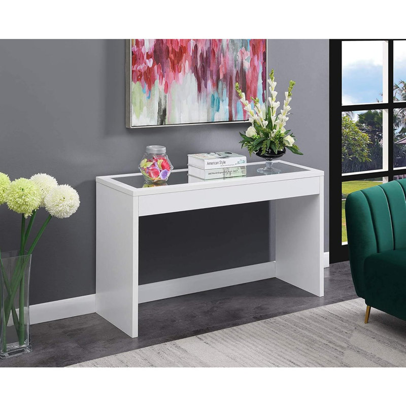 Console à miroir, table d'entrée / canapé moderne, blanc
