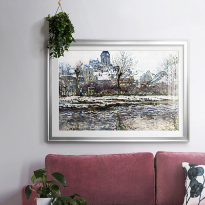 Snow In Vetheuil by Claude Monet - Fine Art Reproduction, Matted and Framed Under Acrylic Glass, Large Living Room Wall Art