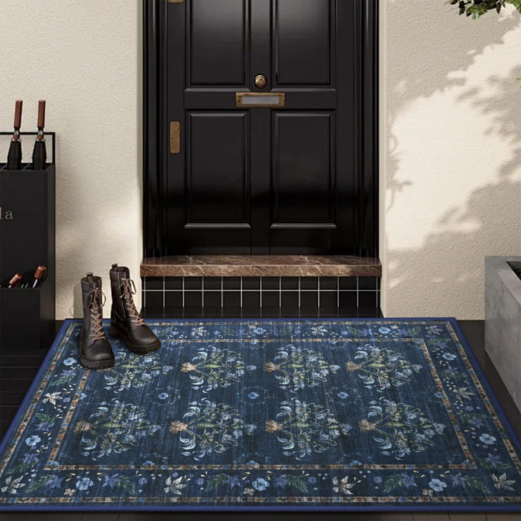 Straub Large Floral Rugs Living Room Rug Washable Bedroom Rug Non-Slip Colorful Vintage Accent Floor Carpet For Home Decor