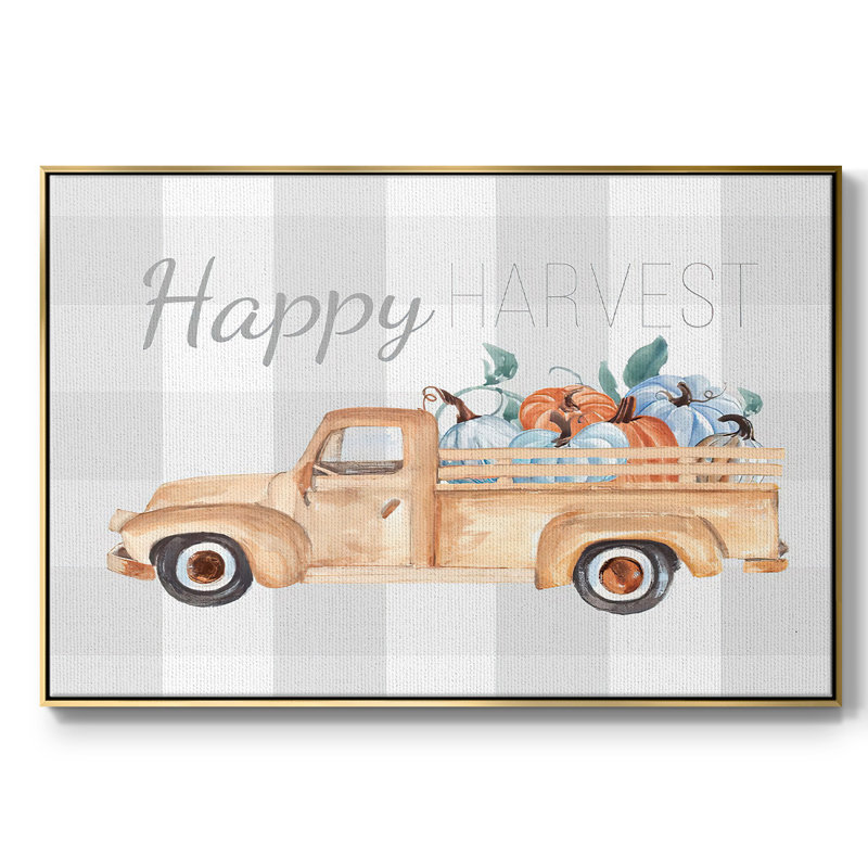 Happy Harvest I, reproduction d'art sur toile, H 27 po x l 41 po x P 2 po, Encadrement doré