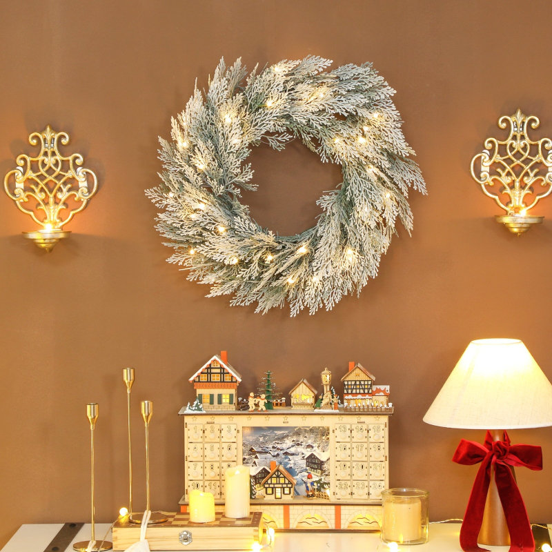 Faux Lighted Metal 60.00cm Wreath