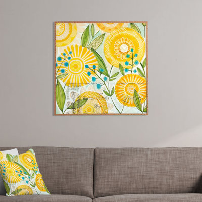 «Sun Burst Flowers» par Cori Dantini, art mural encadré