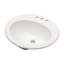 Lavabo de salle de bain ovale encastré en céramique blanc 20 po x 18 po avec 3 trous de robinet
