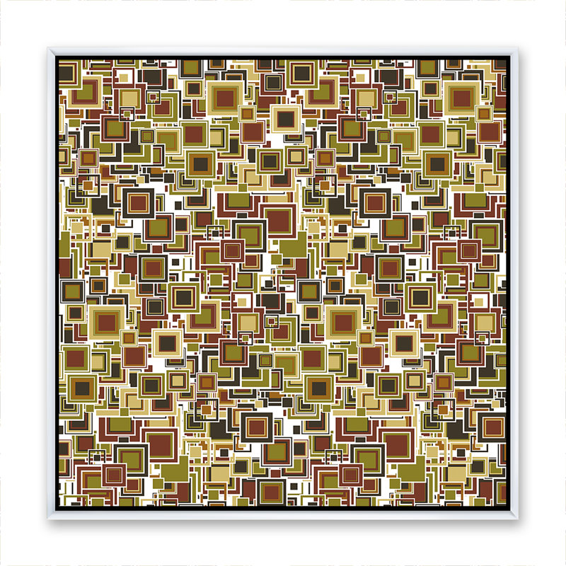 «Cubist Geometric Composition», reproduction d'impression sur toile, Toile blanche encadrée, H 16 po x l 16 po x p 1 po