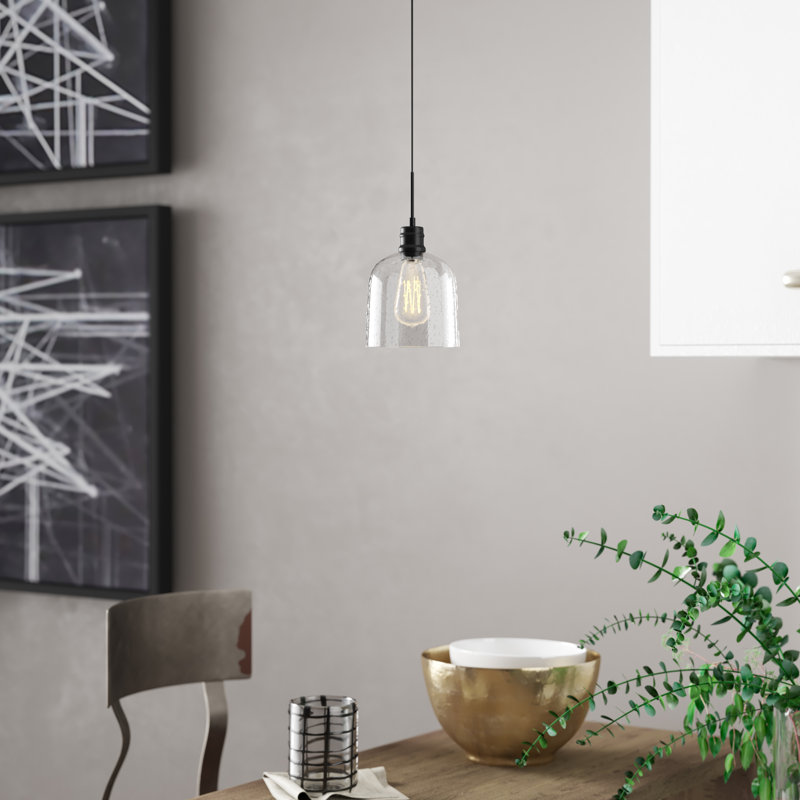 Merseles 1 - Light Single Pendant, Chrome, 12.4" H x 10" W x 10" D