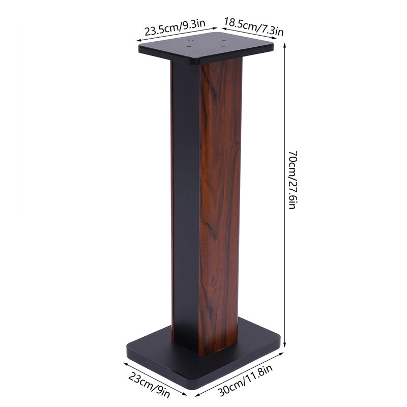 27.6'' Fixed Height Speaker Stand, Light Brown