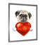 Petit chien tenant un cœur de Saint-Valentin - décoration murale pour enfants, art sur toile-559793876-559793878