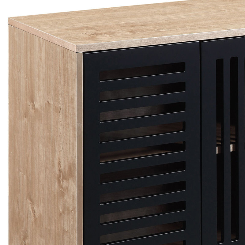 Porath Oak and Espresso Electric Fireplace with 1 Cabinet