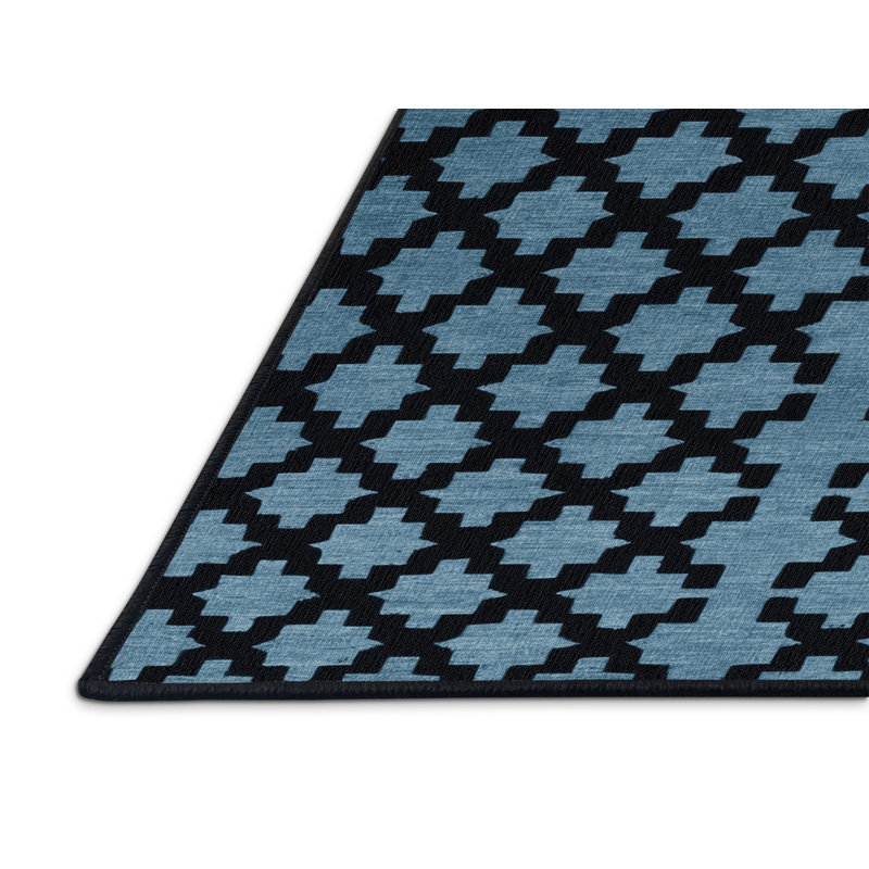 Machine Washable Trellis Gray Area Rug, Rectangle 2' x 3'