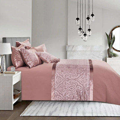 3Pcs Velvet Duvet Quilt Cover Bedding Set With Pillowcas Damask