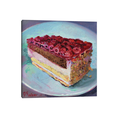 Slice Of Raspberry Pie by Katharina Valeeva - Wrapped Canvas Painting