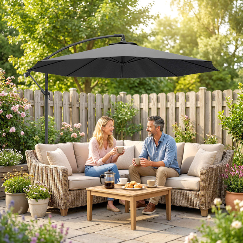 295cm Cantilever Parasol, Dark Grey