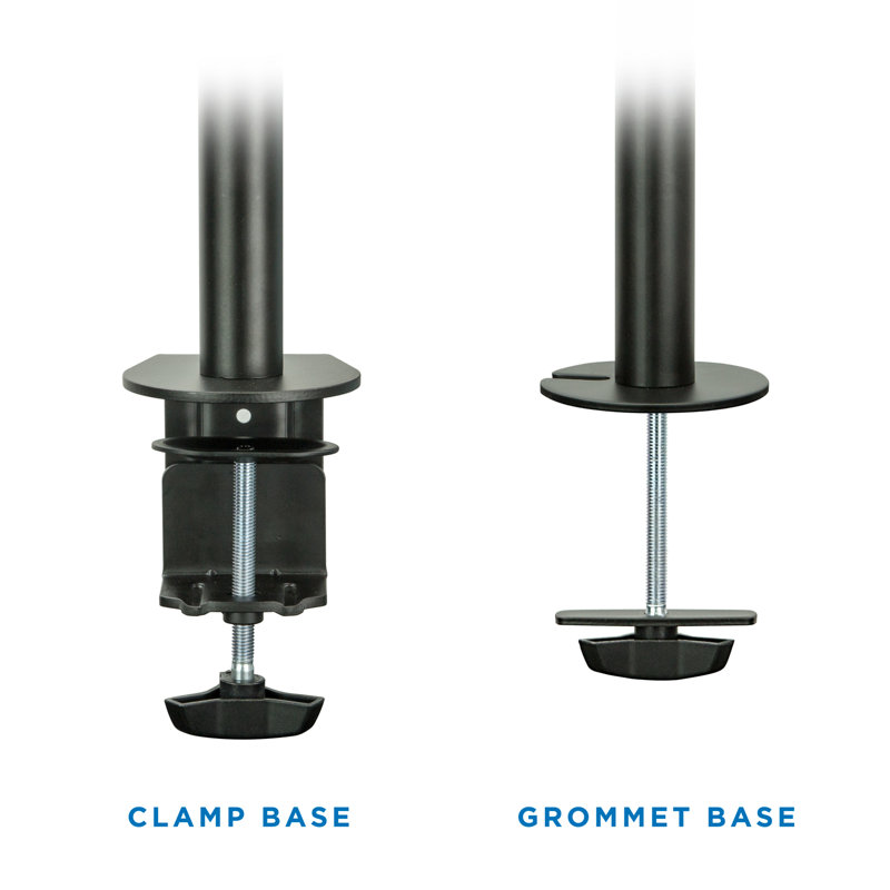 Black Dual Monitor Desk Mount with Adjustable Arms