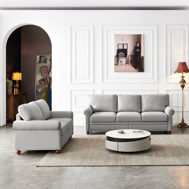 Sheredan Upholstered 82.68'' Sofa, Gray Fabric