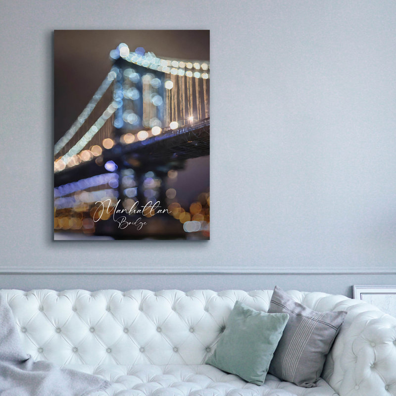 «Manhattan Bridge Out Of Focus» par Andreas Magnusson, art mural sur toile, H 16 po x l 12 po x P 0,75 po