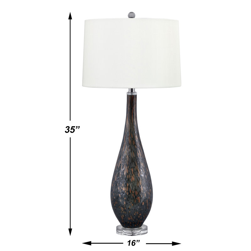 Amalfi 35" Dark Grey with Golden Dots Table Lamp