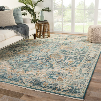 Jaipur Living Inspirit Hand-Knotted Medallion Blue/ Ivory Area Rug (10'X14')