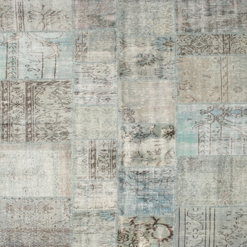 Tapis gris/beige/brun contemporain, Carré 5 pi