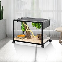 REPTI ZOO 85 Gallon Large Reptile Tank, Wide & Tall Tempered Glass Large  Reptile Terrarium 47.2 x 17.7x 23.6 for Tortoise Snake, Top Screen