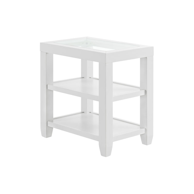 Arystan Frame End Table with Storage, White